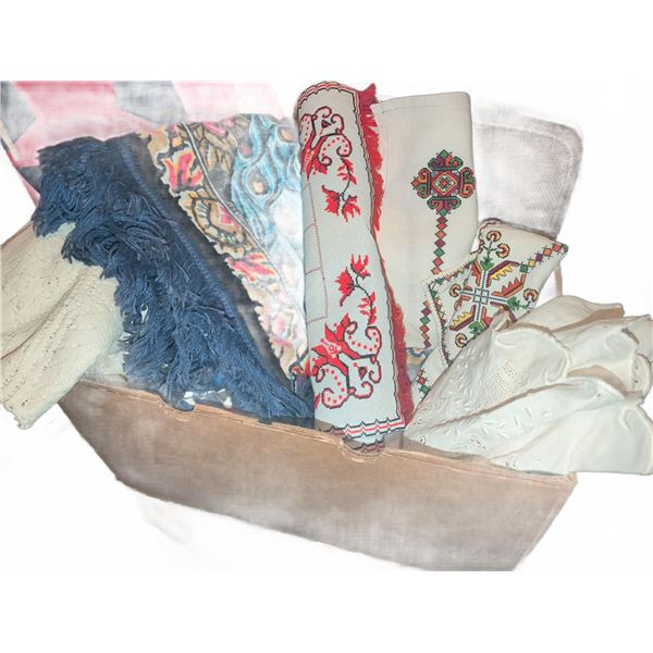 Vintage Tapestries and Linens with Embroidered and Patterned Textiles