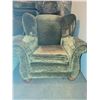 Image 3 : Green Velvet Upholstered Armchairs with Rolled Arms and Loose Cushions