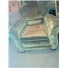 Image 4 : Green Velvet Upholstered Armchairs with Rolled Arms and Loose Cushions