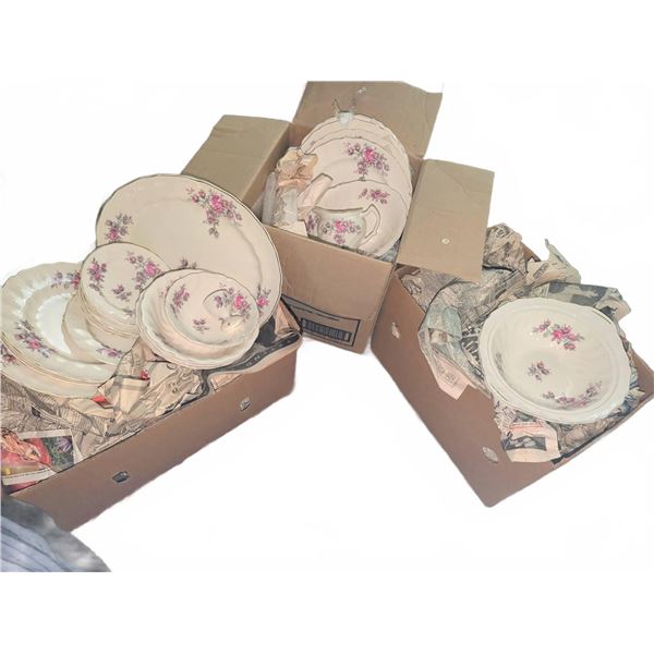 Massive Johnson Bros England Rose Porcelain Dinnerware