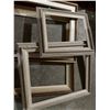 Image 4 : Five Vintage Wood and Fabric-Covered Photo Frames, Various Sizes
