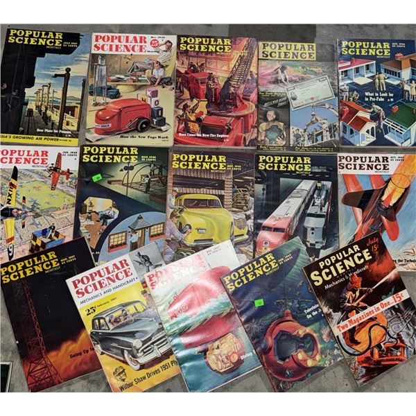 Popular Science Monthly Magazines Vintage 1947 and 1948 Assorted Issues (15)