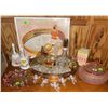 Image 2 : Avon Perfume Bottles, Brass Tray, Pink Bohemian Crystal Covered Dish, Czechoslovakia