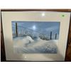Image 2 : Two Framed Winter and Lakeside Landscape Prints with Matting