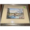 Image 3 : Two Framed Winter and Lakeside Landscape Prints with Matting