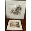 Image 1 : Two Framed Watercolour Landscape Prints with Mattes