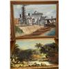 Image 1 : H Glover Industrial Building Oil Painting and Framed River Landscape Print