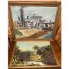 Image 2 : H Glover Industrial Building Oil Painting and Framed River Landscape Print