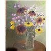Image 2 : Floral Still Life Painting by Elise Budney and Two Framed Prints, Landscape and Cottage