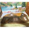 Image 3 : Paintings by Elise Budney: Mountain Lake Scene and Fold-Out Rustic Cabin