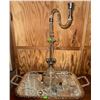 Image 1 : Glass and Metal Hookah Parts with Tray, Build-Your-Own Hookah Components