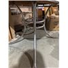 Image 3 : Chrome Table with Grey Patterned Laminate Top and Curved Legs
