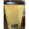 Image 3 : Vintage Wood Table with Turned Legs and Two Vintage Metal Step Garbage Cans