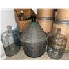 Image 2 : Glass Carboys with Wooden Crates and Wicker-Covered Vessels