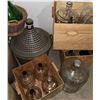 Image 4 : Glass Carboys with Wooden Crates and Wicker-Covered Vessels