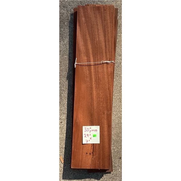 30+ Pieces Sapele or African Mahogany Veneer Sheets, 29" x 7"