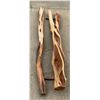 Image 1 : Yew Wood Pieces, One Rough, One Carved, Each Over 66 Inches Long