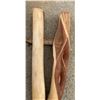 Image 5 : Yew Wood Pieces, One Rough, One Carved, Each Over 66 Inches Long