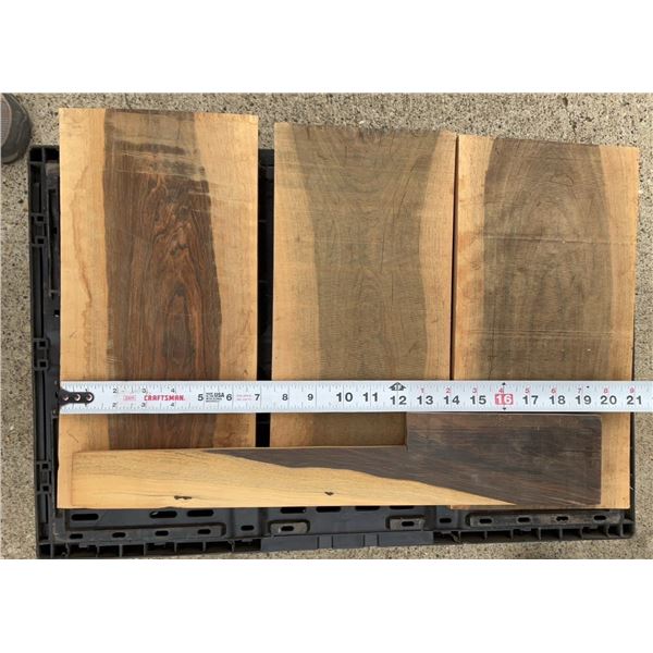 Four Pieces Very Dense Unidentified Wood Slabs, Approx. 16–19 Inch Lengths