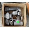 Image 3 : Wooden Box With 25 Lbs. Nuts and Bolts, Cast Iron Grates, Heater, Pipe Fittings and Hardware