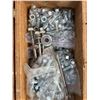 Image 5 : Wooden Box With 25 Lbs. Nuts and Bolts, Cast Iron Grates, Heater, Pipe Fittings and Hardware