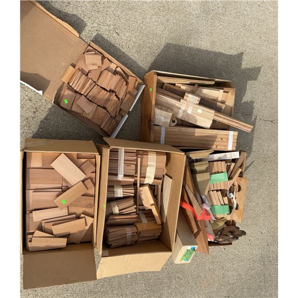 Several Boxes of Fine Grained Handcrafted Wood Wedges or Shingles, Approx. 50 lbs Total