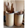 Image 2 : Two Fibre Barrels with Assorted Scrap and Project Wood, Including Some Hardwood