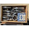 Image 6 : Tap and Die Sets in Solid Wood Boxes With Assorted Dies, Taps, and Handles