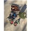 Image 2 : Scrap Copper, 20 L Container, Wheels, Axe Pick Head, Tools and Hardware Assortment