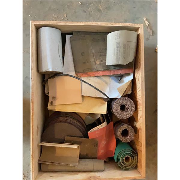 Wood Shop Drawer Lot with Sandpaper Sheets and Sanding Disks