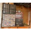 Image 1 : Woodshop Mini Drawer Storage Cabinets With Contents Including Hardware and Small Parts