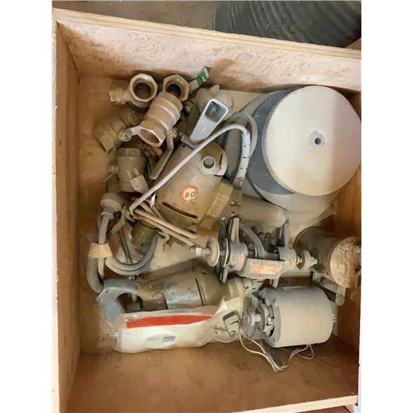 Wood Shop Drawer Lot With Handheld Power Tools, Fittings, and Electrical Parts