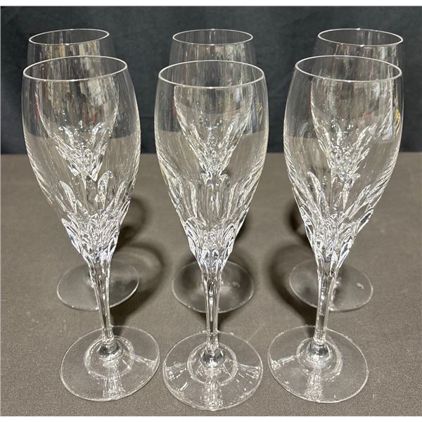 6 Nachtmann Crystal Champagne Flutes 