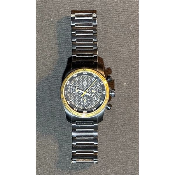Porsche Tachometer Chronograph Watch with Stainless Steel Bracelet