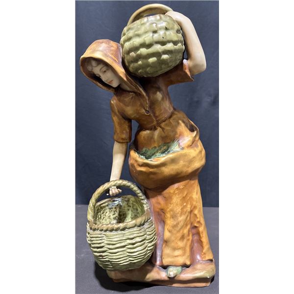 Austria Amphora Pottery Figure of Girl with Hood 
