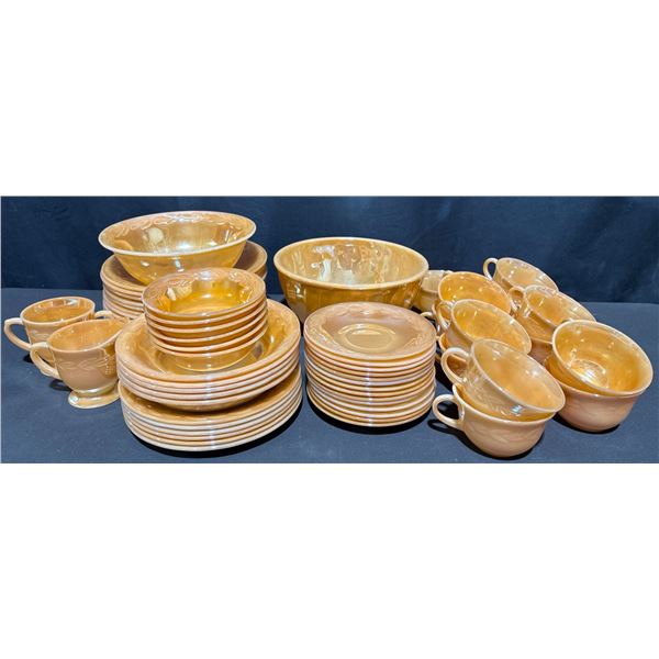 Fire-King Laurel Pattern Milk Glass Dinnerware Set, 62 Pieces