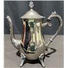 Image 10 : Tea Set With Silver Plate Service, Brass Coffee Pot, And Tray