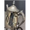 Image 12 : Tea Set With Silver Plate Service, Brass Coffee Pot, And Tray