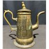 Image 2 : Tea Set With Silver Plate Service, Brass Coffee Pot, And Tray