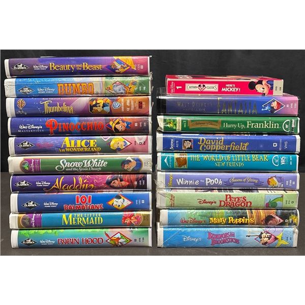 Disney and Children’s VHS Lot, 7 Sealed: Snow White, Alice, Pinocchio, Dumbo, More