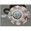 Image 10 : Pressed Glass Creamer, Sugar Bowl, and Lidded Dish with Amber Accents
