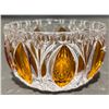 Image 6 : Pressed Glass Creamer, Sugar Bowl, and Lidded Dish with Amber Accents