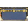 Image 11 : Large Blue Steamer Trunk with Brass Hardware