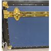 Image 12 : Large Blue Steamer Trunk with Brass Hardware