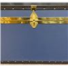 Image 14 : Large Blue Steamer Trunk with Brass Hardware