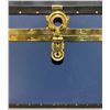 Image 3 : Large Blue Steamer Trunk with Brass Hardware
