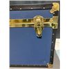 Image 4 : Large Blue Steamer Trunk with Brass Hardware