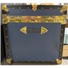 Image 5 : Large Blue Steamer Trunk with Brass Hardware