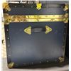 Image 7 : Large Blue Steamer Trunk with Brass Hardware