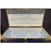 Image 8 : Large Blue Steamer Trunk with Brass Hardware